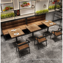 Industrial Restaurant Project Furniture Cafe Hamburger Shop Bar KTV Club Metal Leather Restaurant Sectional Sofa Booth Seating
